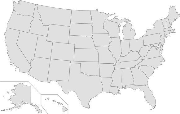 Blank Map Of The United States PNG