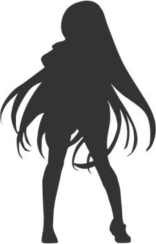 Anime Girl Black And White PNG