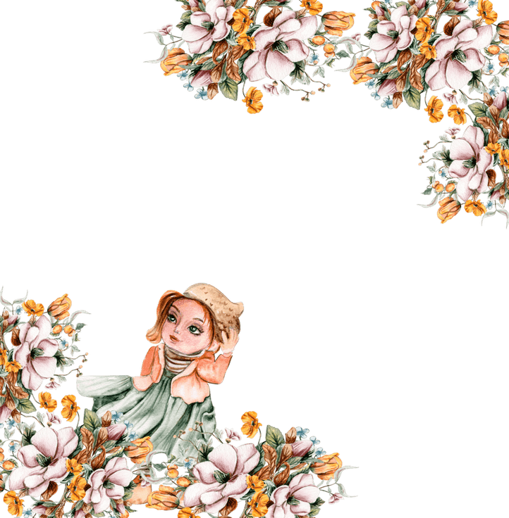 Wedding Invitation Flower Border PNG