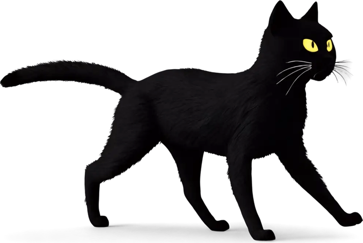 Black Cat Yellow Eyes PNG