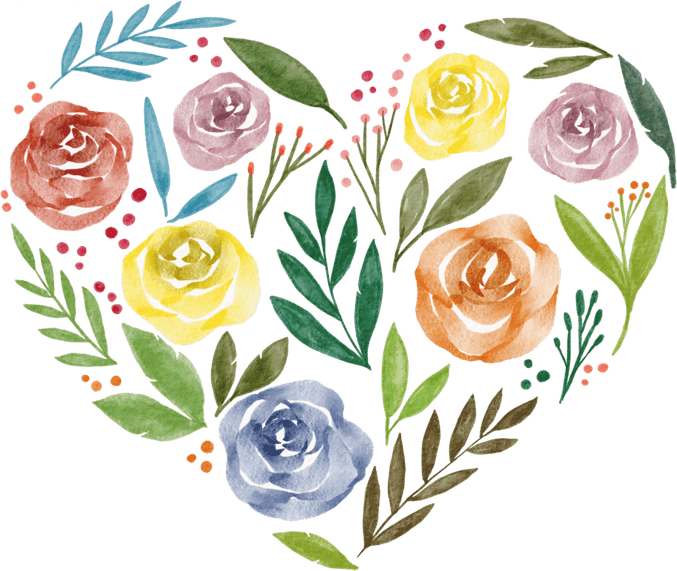 Floral Heart Border PNG