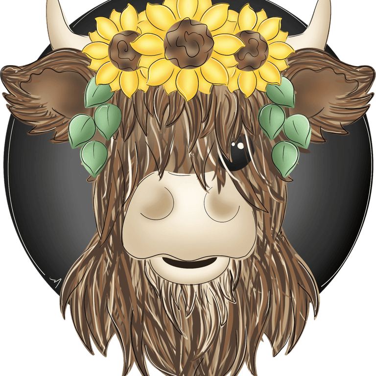 Sunflower Cow PNG