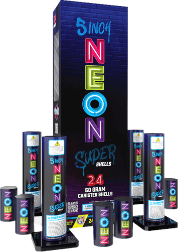 Neon Fireworks PNG