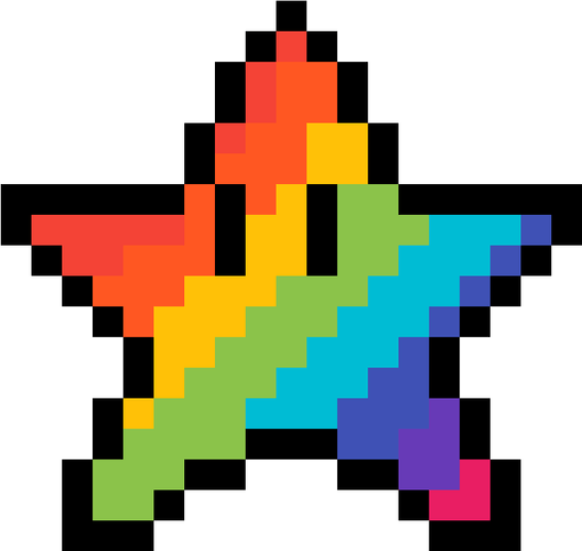 Mario 8 Bit Star PNG