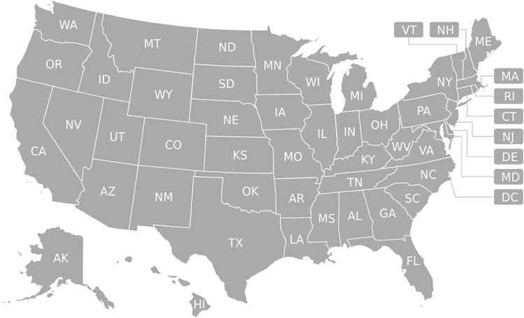 Blank Map Of The United States PNG