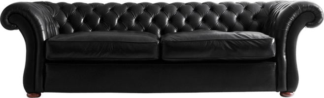 Black Leather Sofa PNG