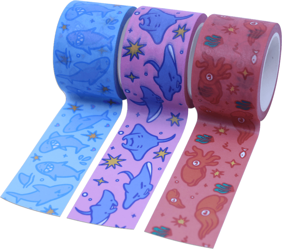 Blue Washi Tape PNG