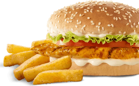 Chicken Fillet Burger PNG