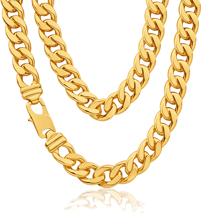 Gold Diamond Chain PNG