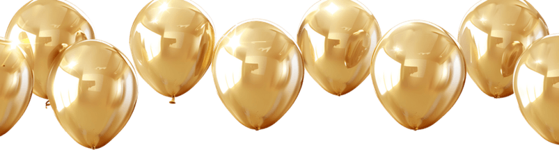 White And Gold Balloon PNG