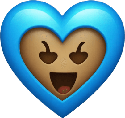 Blue Emoji Heart Eyes PNG