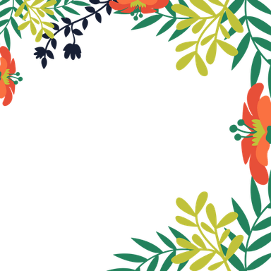 Tropical Leaves Border PNG
