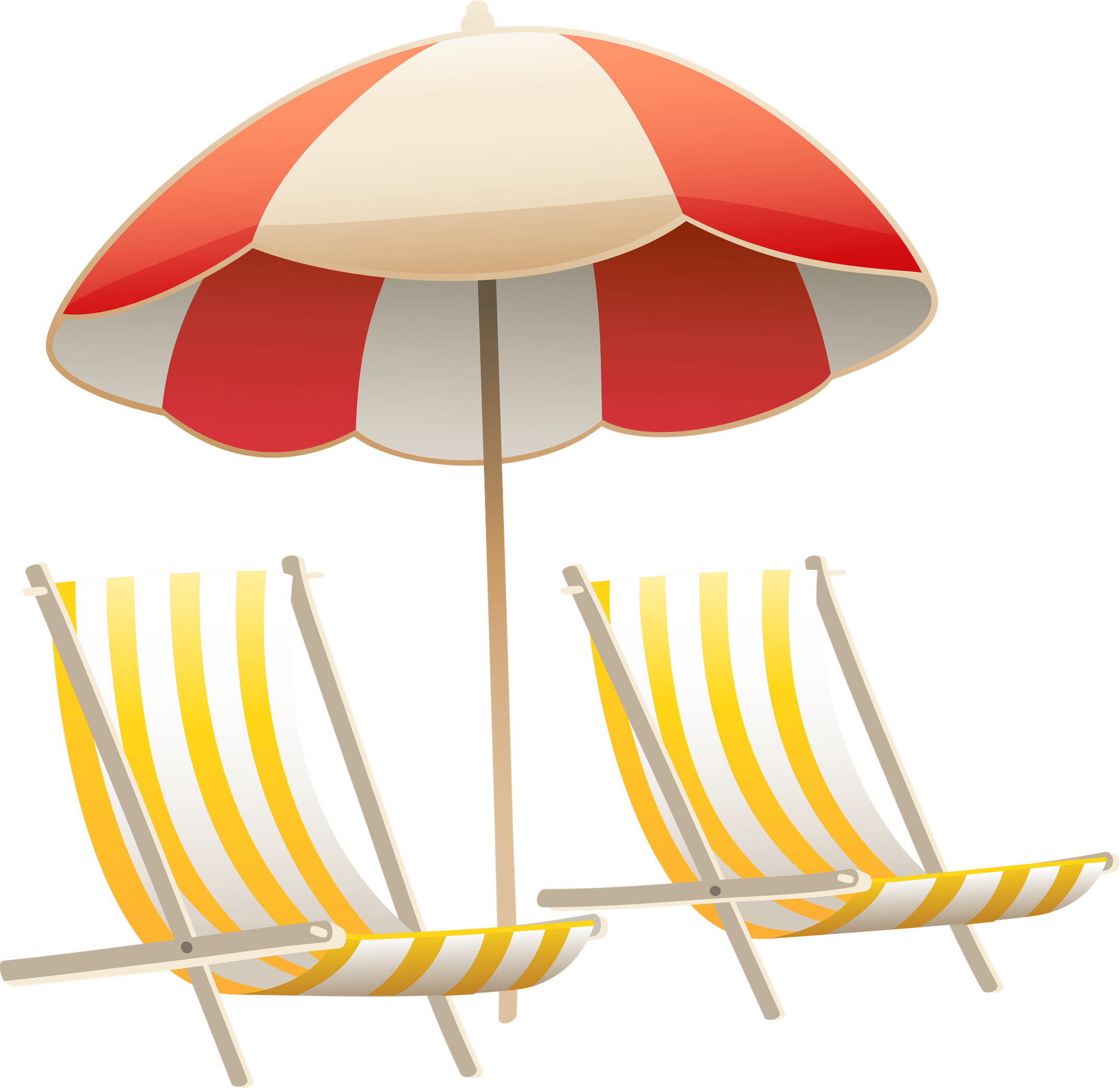 Beach Lounge Chair Umbrella PNG