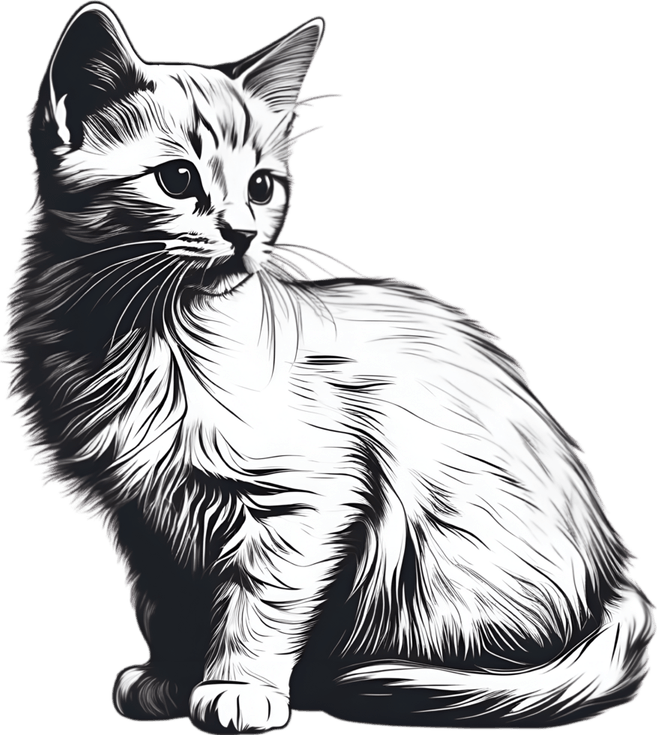 Bw Cat PNG