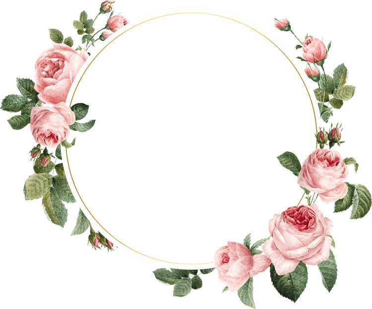 Pink Flower Circle PNG