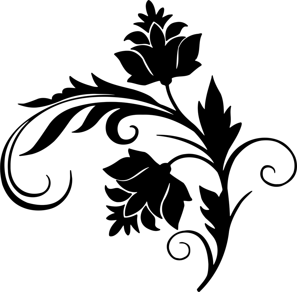 Black Flowers PNG