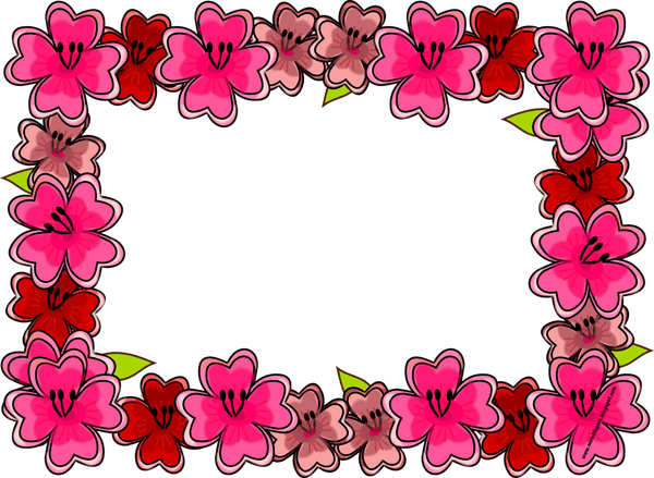 Flower Border A4 Size PNG