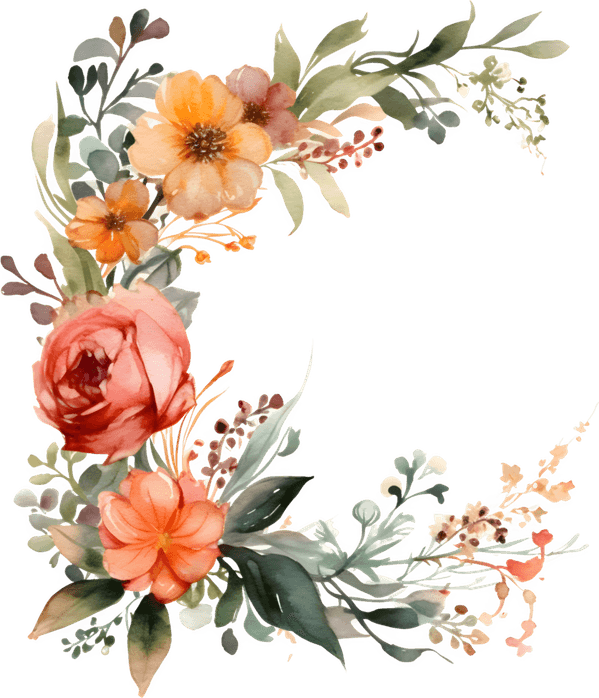 Boho Flower Border PNG