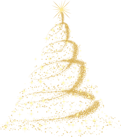 Gold Christmas Tree PNG