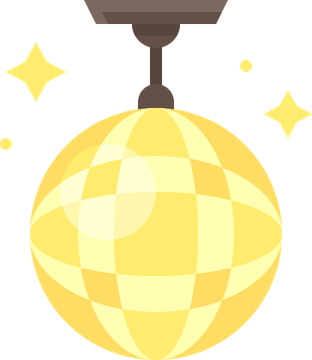 Golden Disco Ball PNG