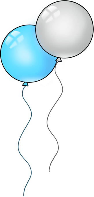 Blue And Silver Balloon PNG