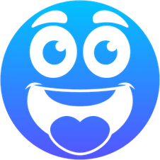 Blue Laughing Emoji PNG
