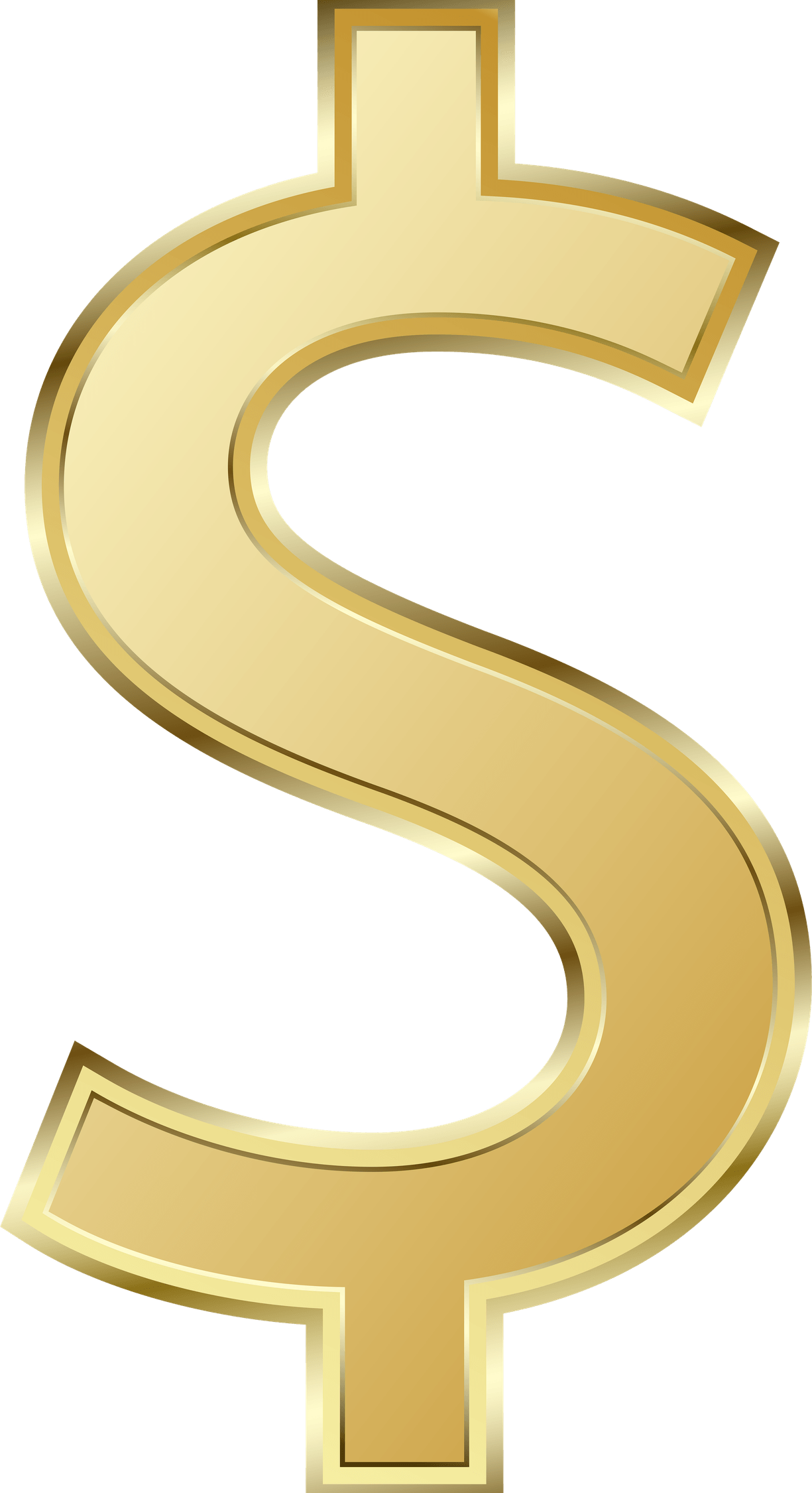 Gold Dollar Sign PNG