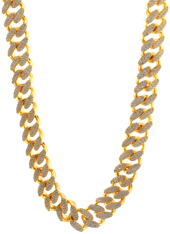Gold Diamond Chain PNG