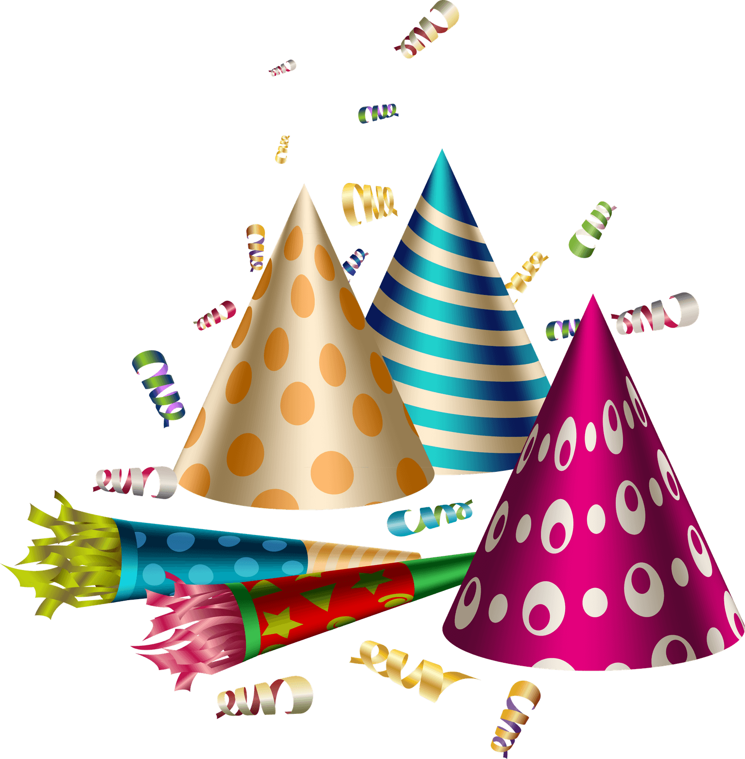 Watercolor Birthday Hat PNG