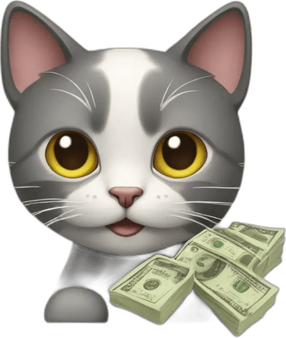 Cat With Money PNG