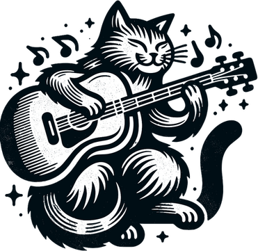 Guitar Cat PNG