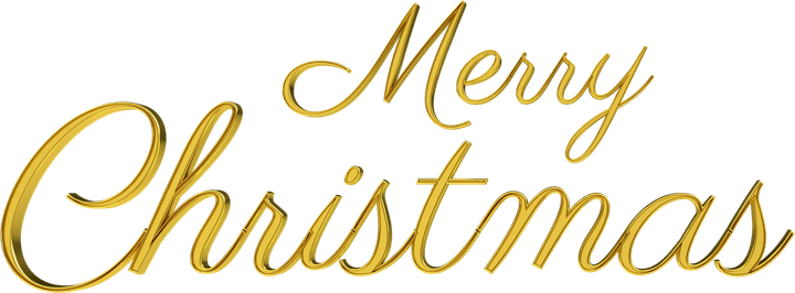 Gold Merry Christmas PNG