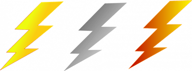 Realistic Yellow Thunderbolt PNG