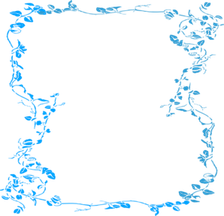 Dusty Blue Floral Border PNG