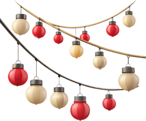 Hanging Christmas Lights PNG