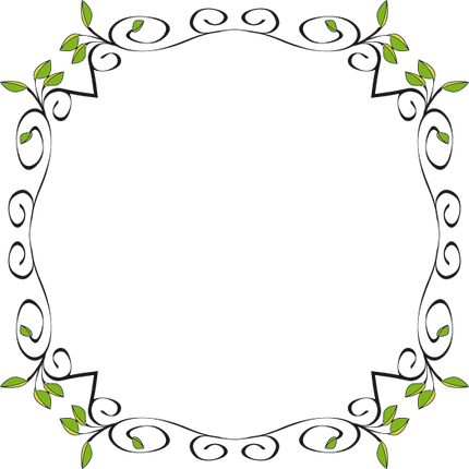 Floral Border Black PNG