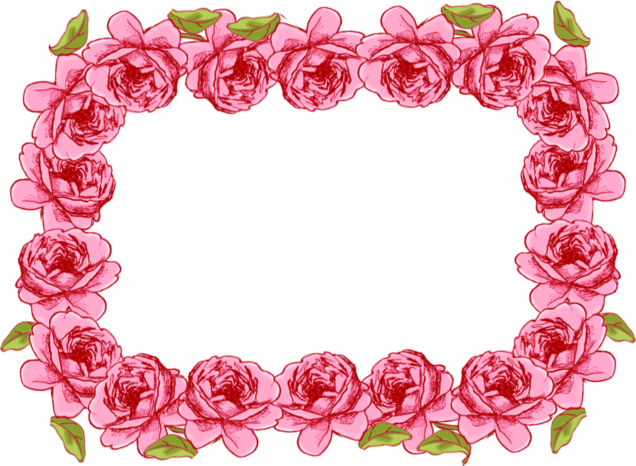 Pink Rose Border PNG