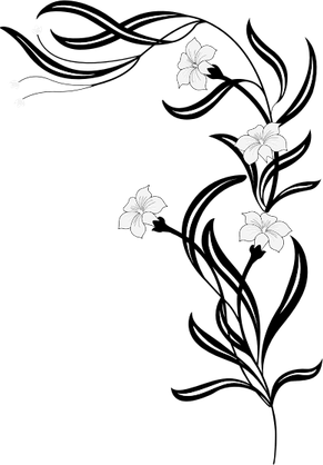 Black Flowers PNG