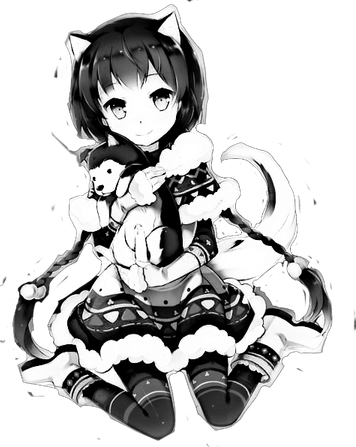Anime Girl Black And White PNG