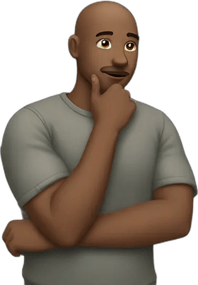 Hand Over Chin PNG
