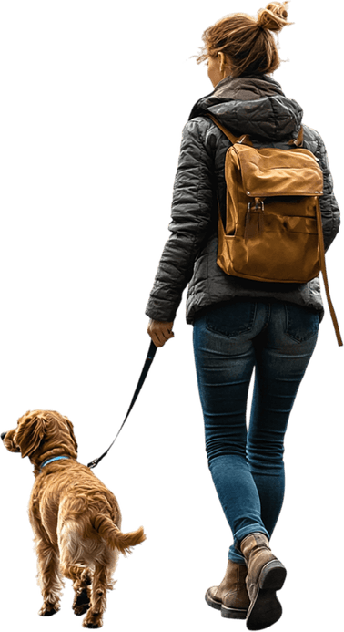 Person Walking Dog PNG