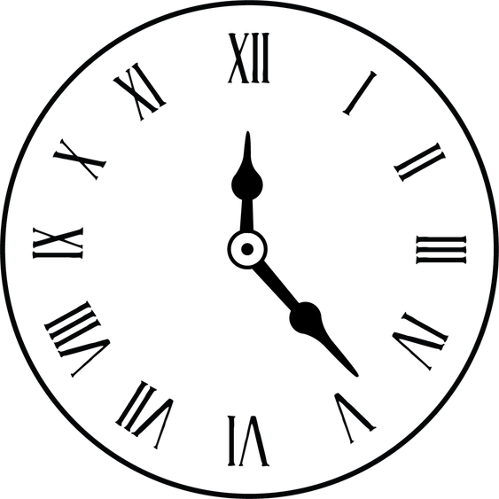 Roman Letter Clock PNG
