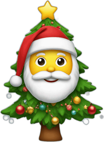 Santa With Christmas Tree PNG